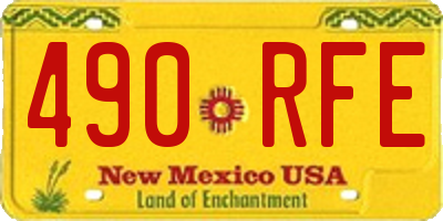 NM license plate 490RFE