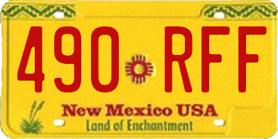 NM license plate 490RFF
