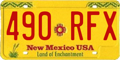 NM license plate 490RFX