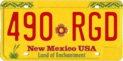NM license plate 490RGD