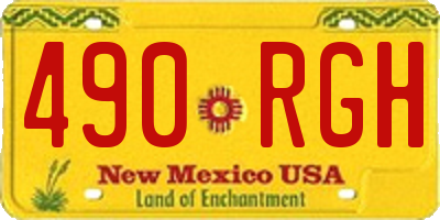 NM license plate 490RGH