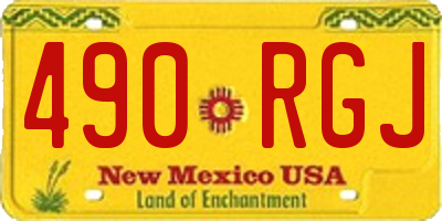 NM license plate 490RGJ