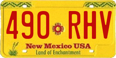 NM license plate 490RHV