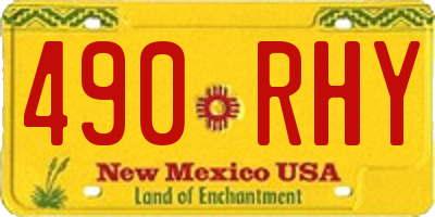 NM license plate 490RHY