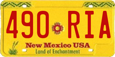 NM license plate 490RIA