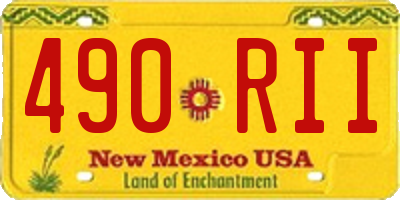 NM license plate 490RII
