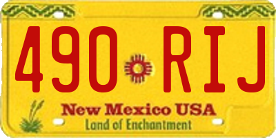 NM license plate 490RIJ