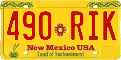 NM license plate 490RIK