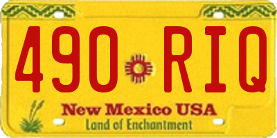 NM license plate 490RIQ