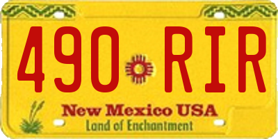 NM license plate 490RIR