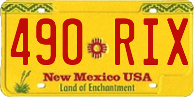 NM license plate 490RIX