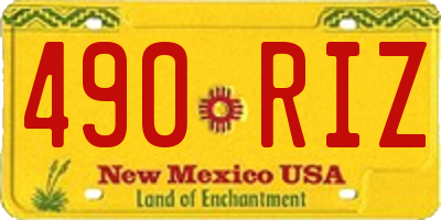 NM license plate 490RIZ