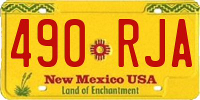 NM license plate 490RJA