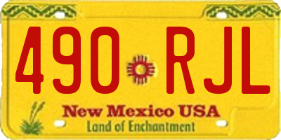 NM license plate 490RJL