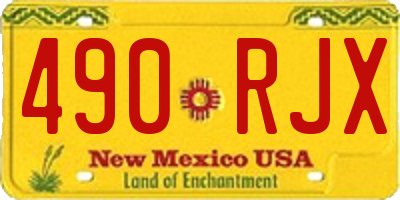 NM license plate 490RJX