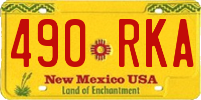 NM license plate 490RKA