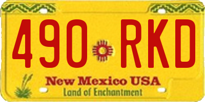 NM license plate 490RKD
