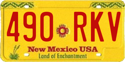 NM license plate 490RKV