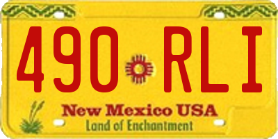 NM license plate 490RLI