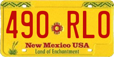 NM license plate 490RLO