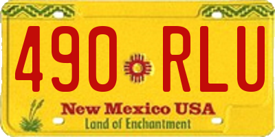 NM license plate 490RLU