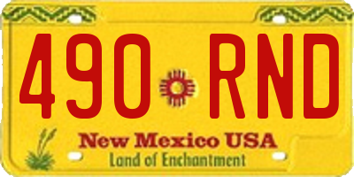NM license plate 490RND
