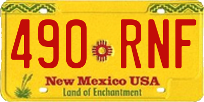 NM license plate 490RNF