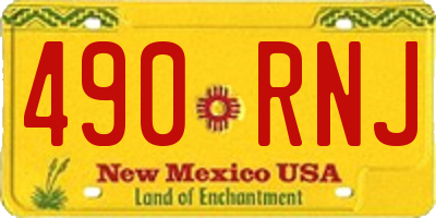 NM license plate 490RNJ