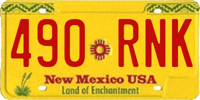 NM license plate 490RNK