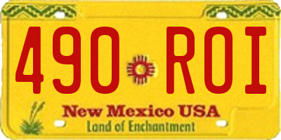 NM license plate 490ROI