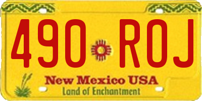 NM license plate 490ROJ
