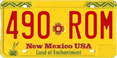 NM license plate 490ROM