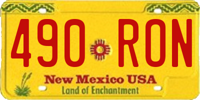 NM license plate 490RON