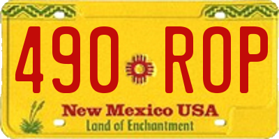 NM license plate 490ROP
