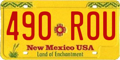 NM license plate 490ROU