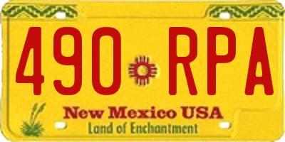 NM license plate 490RPA