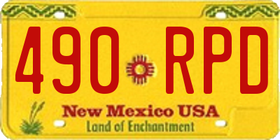 NM license plate 490RPD