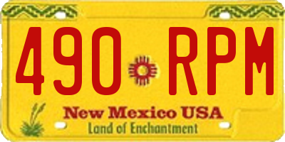 NM license plate 490RPM
