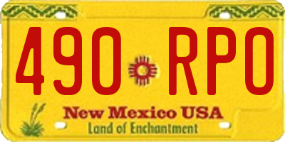NM license plate 490RPO