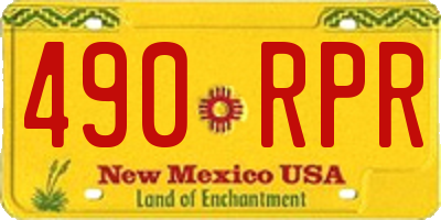 NM license plate 490RPR