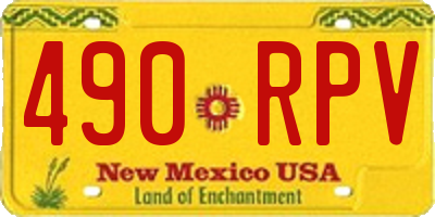 NM license plate 490RPV