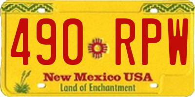NM license plate 490RPW