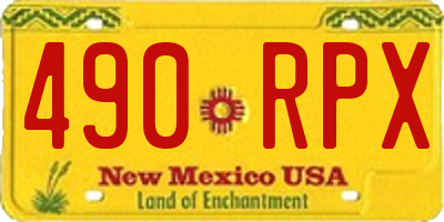 NM license plate 490RPX