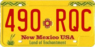 NM license plate 490RQC