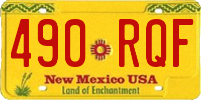 NM license plate 490RQF