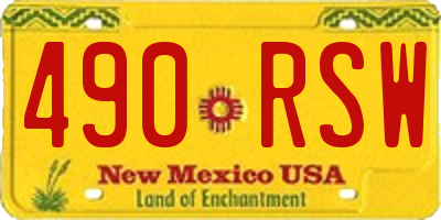 NM license plate 490RSW