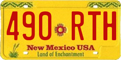 NM license plate 490RTH