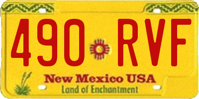 NM license plate 490RVF