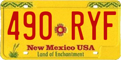 NM license plate 490RYF