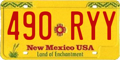NM license plate 490RYY